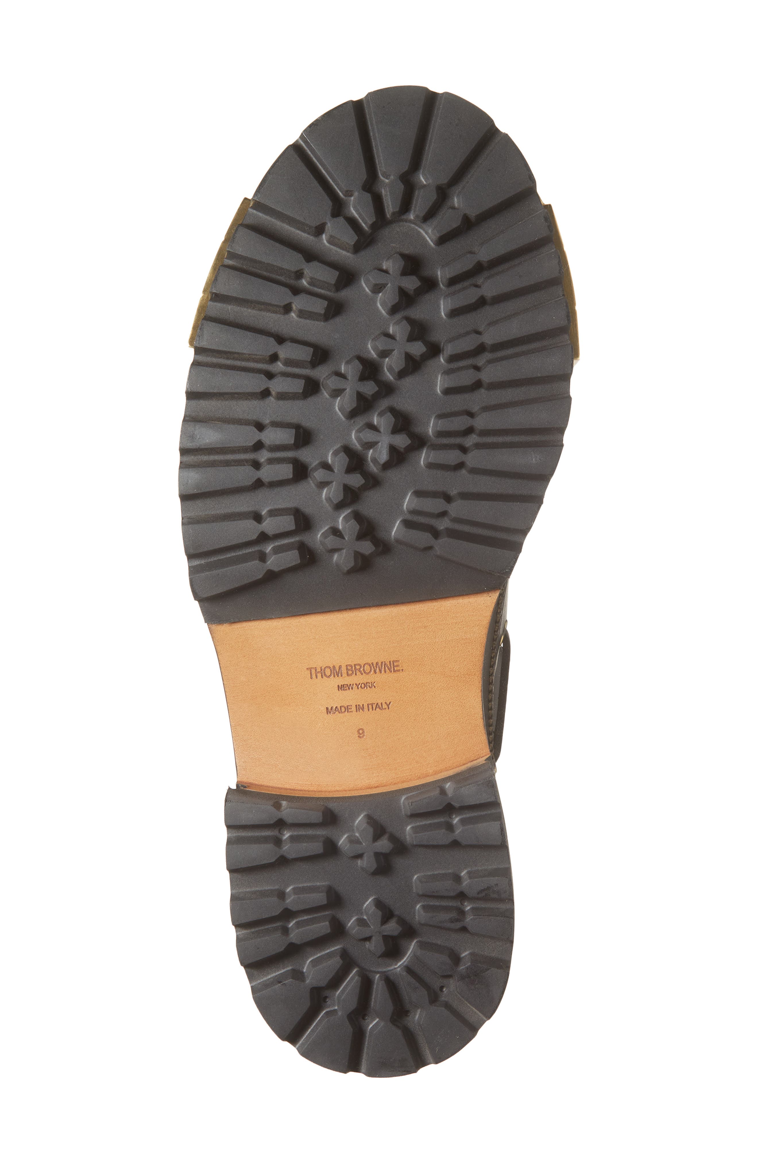 Thom Browne Lug Sole Boat Shoe, Alternate, color, Black