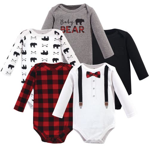Little Treasure 5pk Long Sleeve Bodysuits In Multi