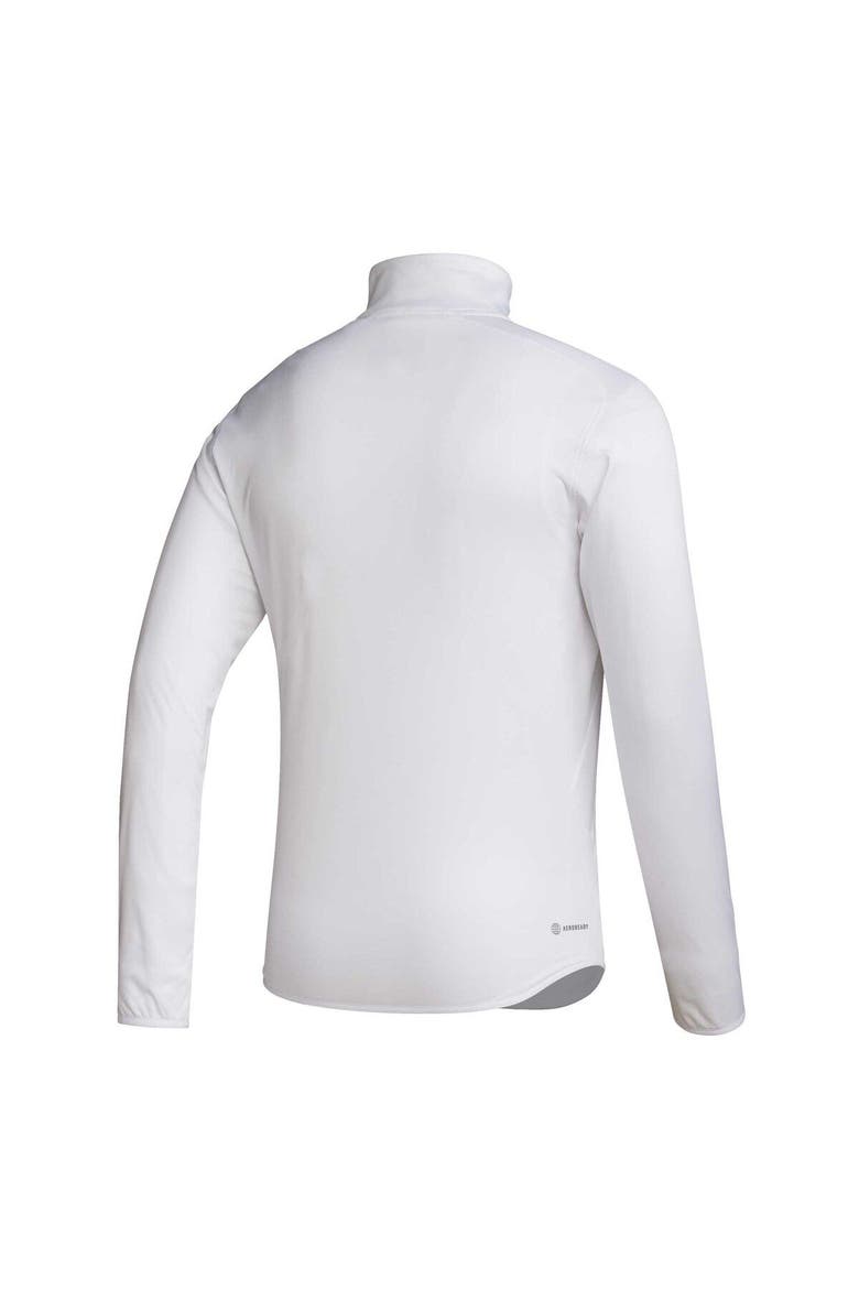 Men's adidas White Mississippi State Bulldogs 2023 Sideline AEROREADY Half-Zip Top, Alternate, color, White