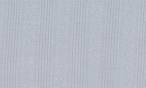 Maniere Manière Pointelle Cotton Blend Footie & Beanie Set In Blue