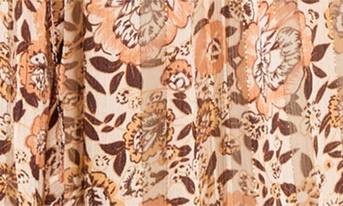 Melloday Print Long Sleeve Tiered Maxi Dress In Multi