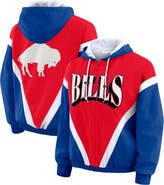 WEAR by Erin Andrews Women's WEAR by Erin Andrews Red/Royal Buffalo Bills Plus Size Retro Crinkle Full-Zip Windbreaker Jacket
