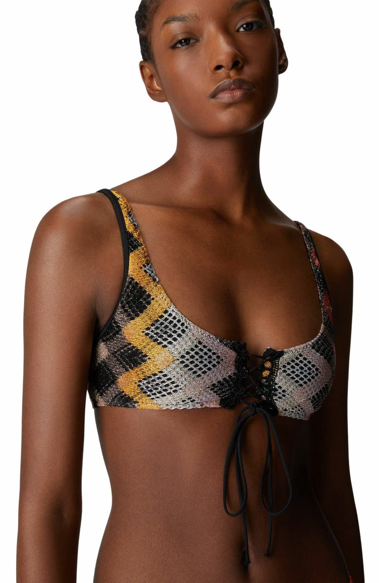 Missoni Brasserie Bikini With Front Ties, Alternate, color, Multicoloured