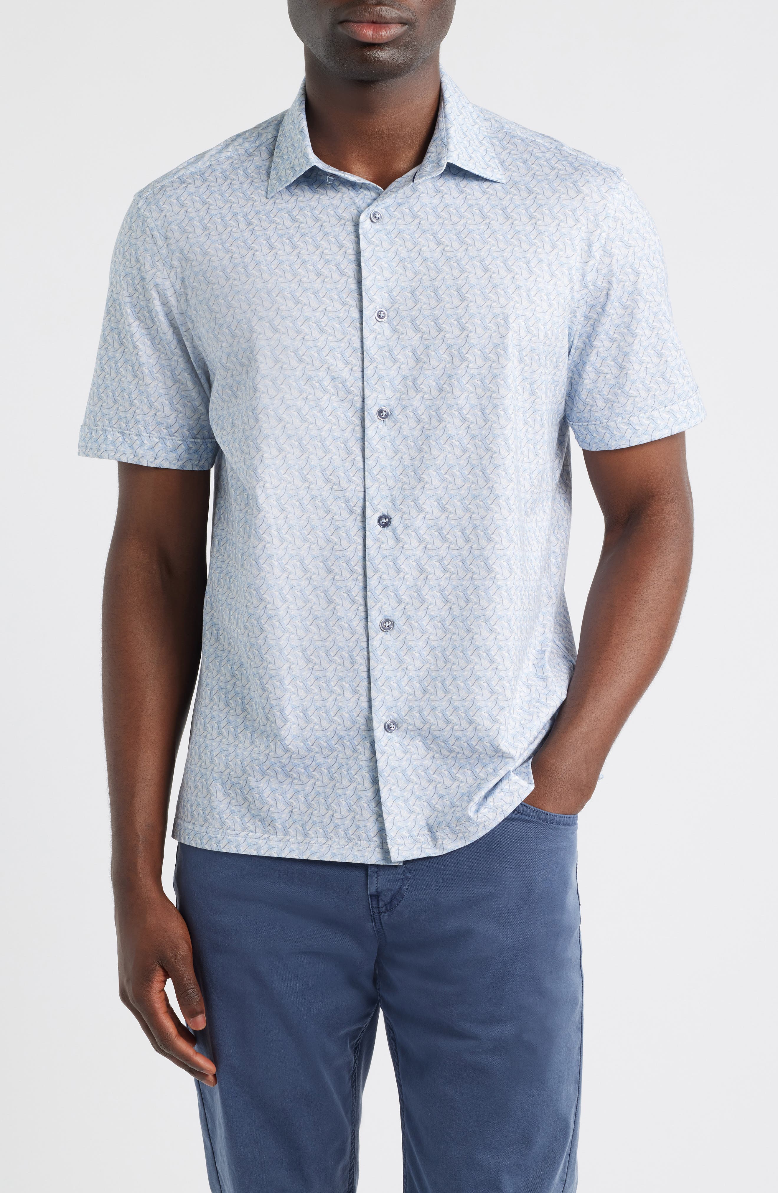 Milo OoohCotton Abstract Print Short Sleeve Button-Up Shirt