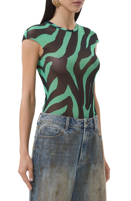 AFRM AFRM NINA PRINT CAP SLEEVE MESH TOP 