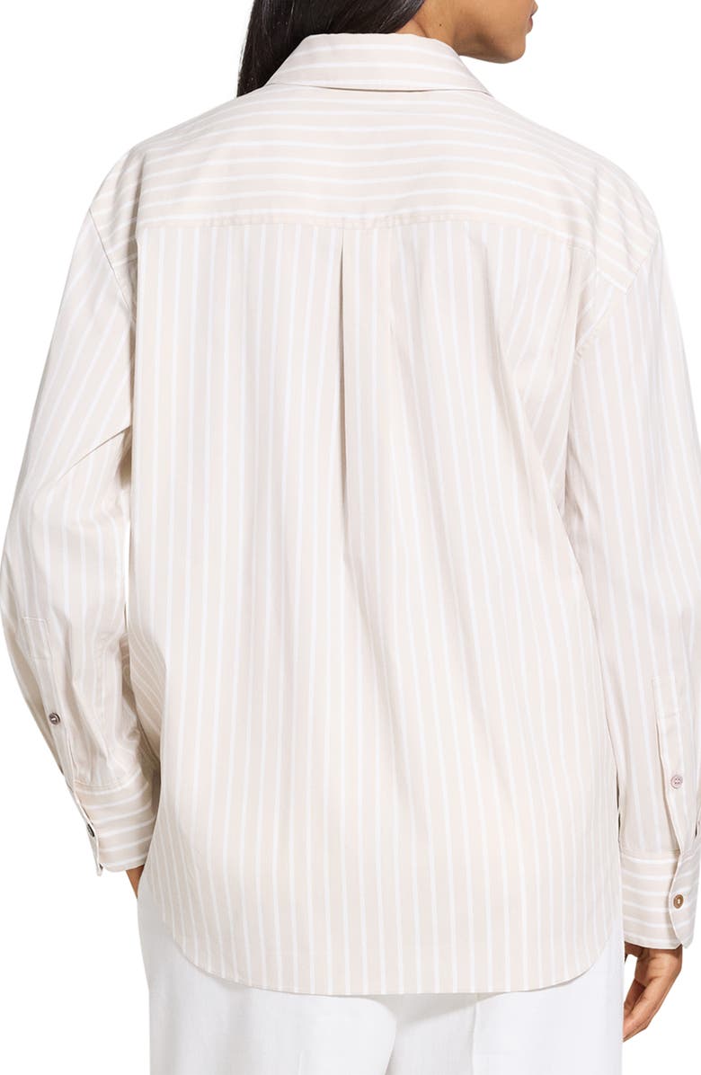 Theory Stripe Cotton Button-Up Shirt, Alternate, color, Sdmu