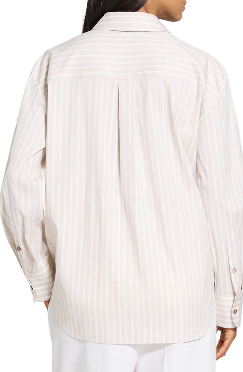 Theory Boyfriend Shirt In Striped Cotton-blend In Sdmu