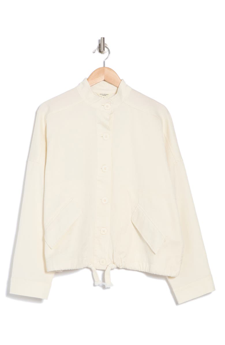 MAX STUDIO Cotton Piqué Jacket, Alternate, color, Ecru