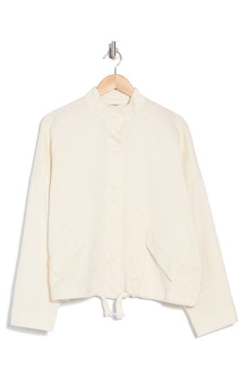 Max Studio Cotton Piqué Jacket In Ecru
