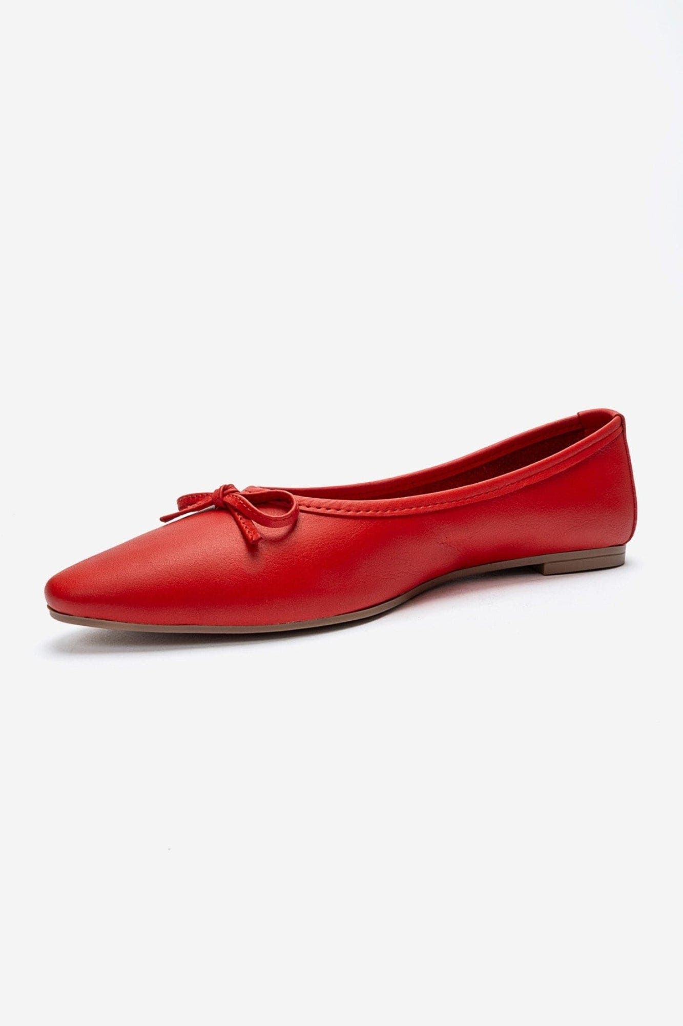 Umiel Leather Bow Ballet Flat, Alternate, color, Red