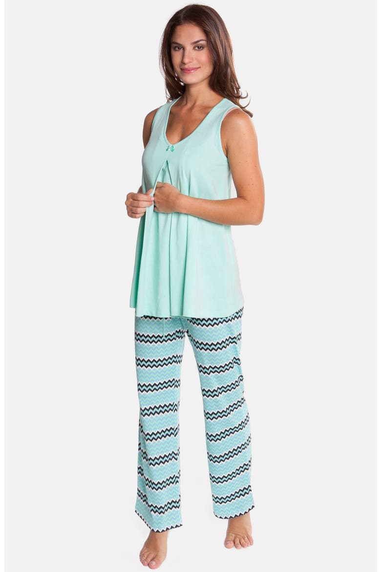 Four-Piece Maternity Sleepwear Gift Set, Alternate, color, MINT