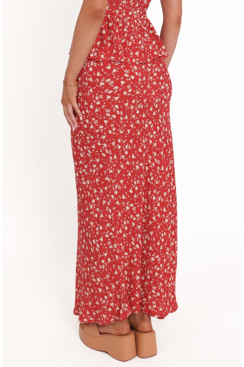 Zoella Floral Print Maxi Skirt, Alternate, color, RED FLORAL