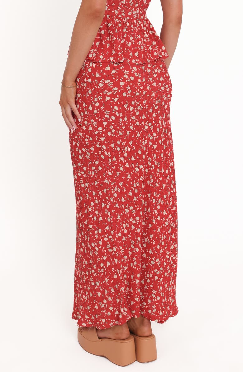 Petal & Pup Zoella Floral Print Maxi Skirt, Alternate, color, Red Floral