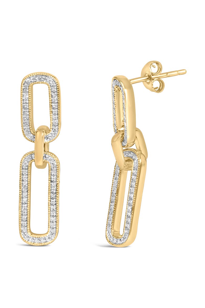 Gold Vermeil 1/10 Cttw Diamond Cttw Bold Paperclip Earring, Alternate, color, Silver