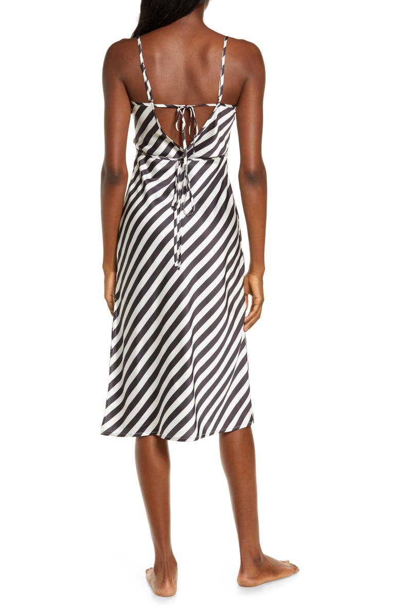 KILO BRAVA Stripe Satin Midi Slip, Alternate, color,