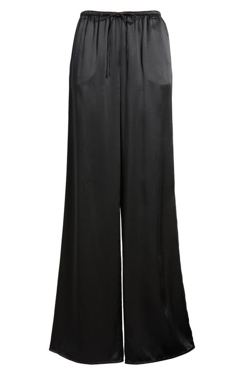 Frame The Silk Drawstring Lounge Pants In Black