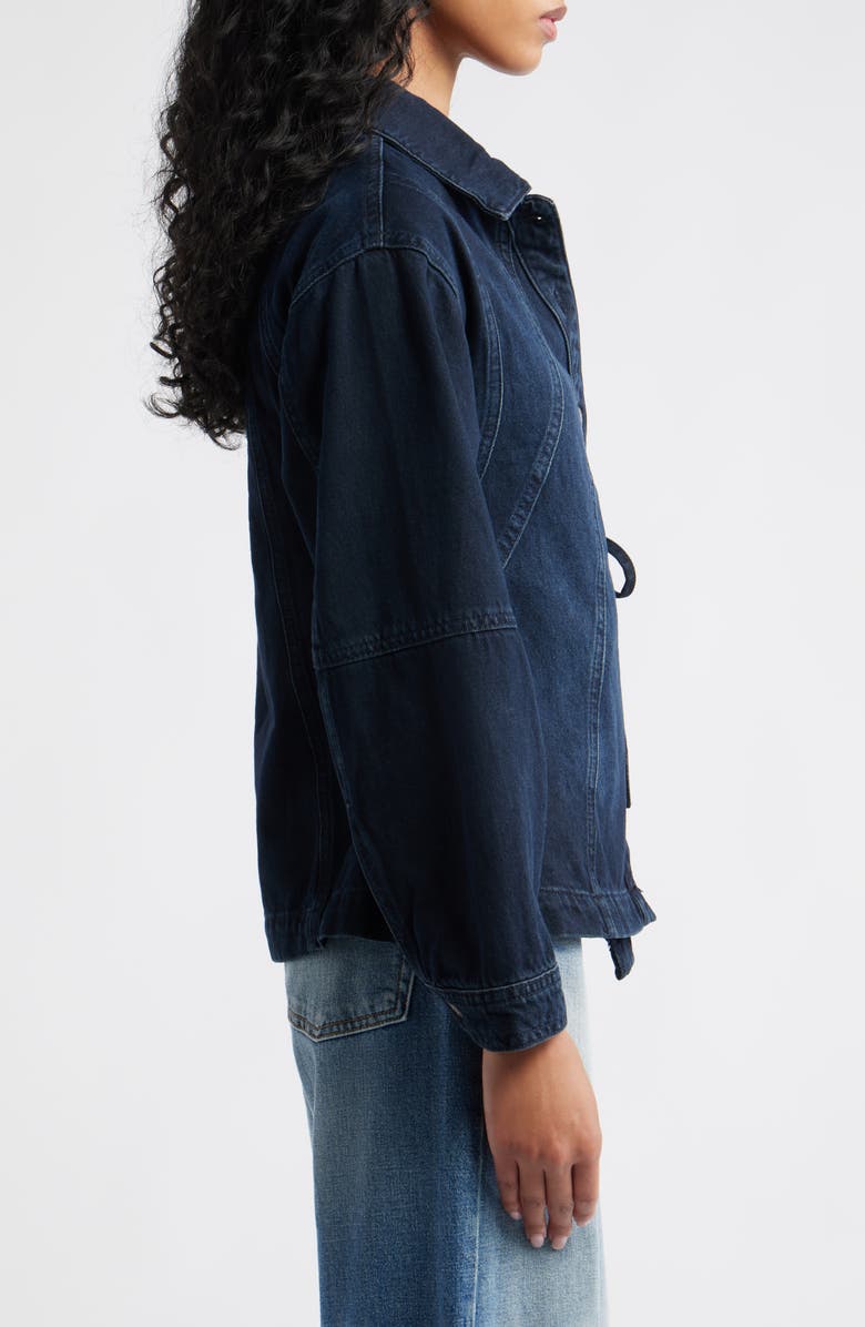 Damson Madder Finella Asymmetric Denim Shirt Jacket, Alternate, color, Blue