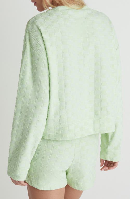 Hurley Venice Boxy Jacquard Terry Sweatshirt In Green