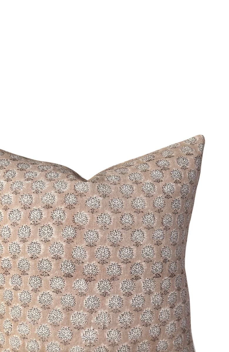 Linen & James Rosie | Soft Blush Floral Handblock Pillow Cover, Alternate, color,