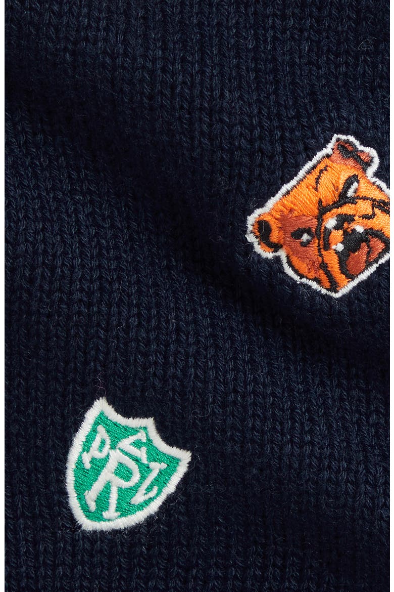 Varsity Schiffli Cotton Sweater Knit Cardigan, Alternate, color, VARSITY SCHIFFLI RL NAVY