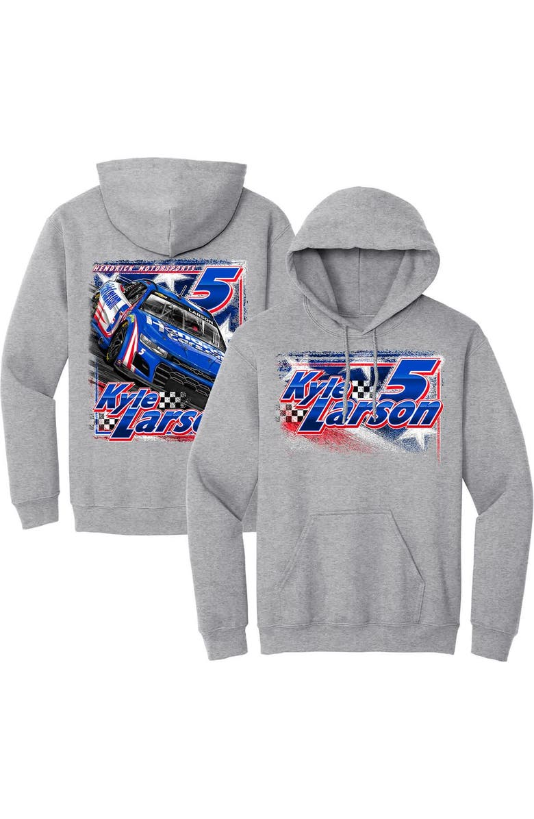 HENDRICK MOTORSPORTS TEAM COLLECTION Men's Hendrick Motorsports Team Collection Heather Gray Kyle Larson HendrickCars.com Pullover Hoodie, Alternate, color, Heather Gray