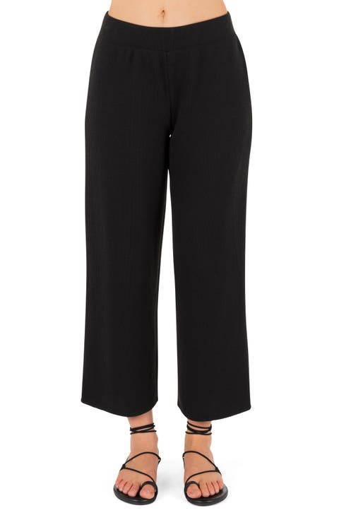 Positano Rib Ankle Wide Leg Pants