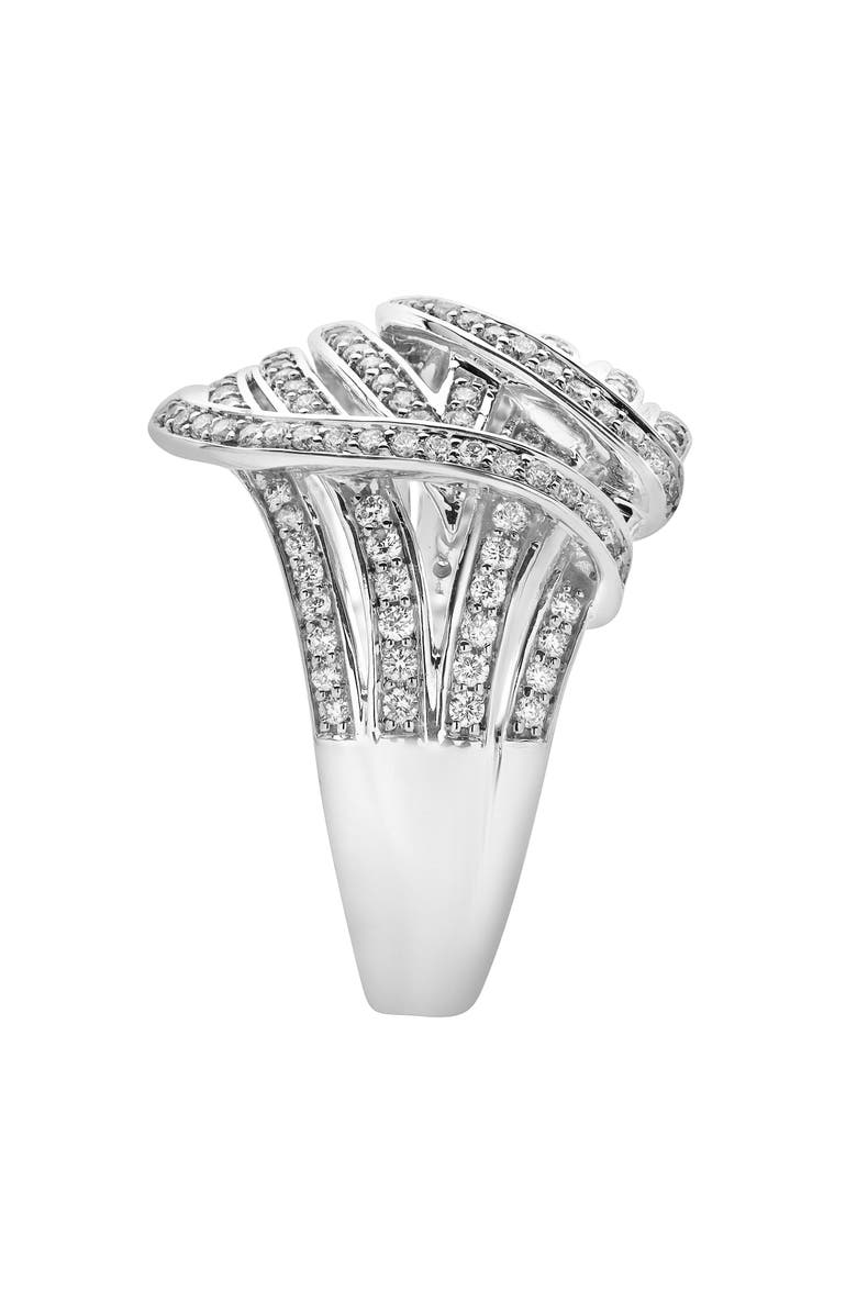 LuvMyJewelry Marina 14K Gold Round Diamond Studded Dome Ring - 0.84cts, Alternate, color, 14K White Gold