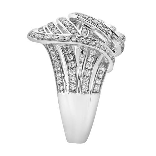 Luvmyjewelry Marina 14k Gold Round Diamond Studded Dome Ring