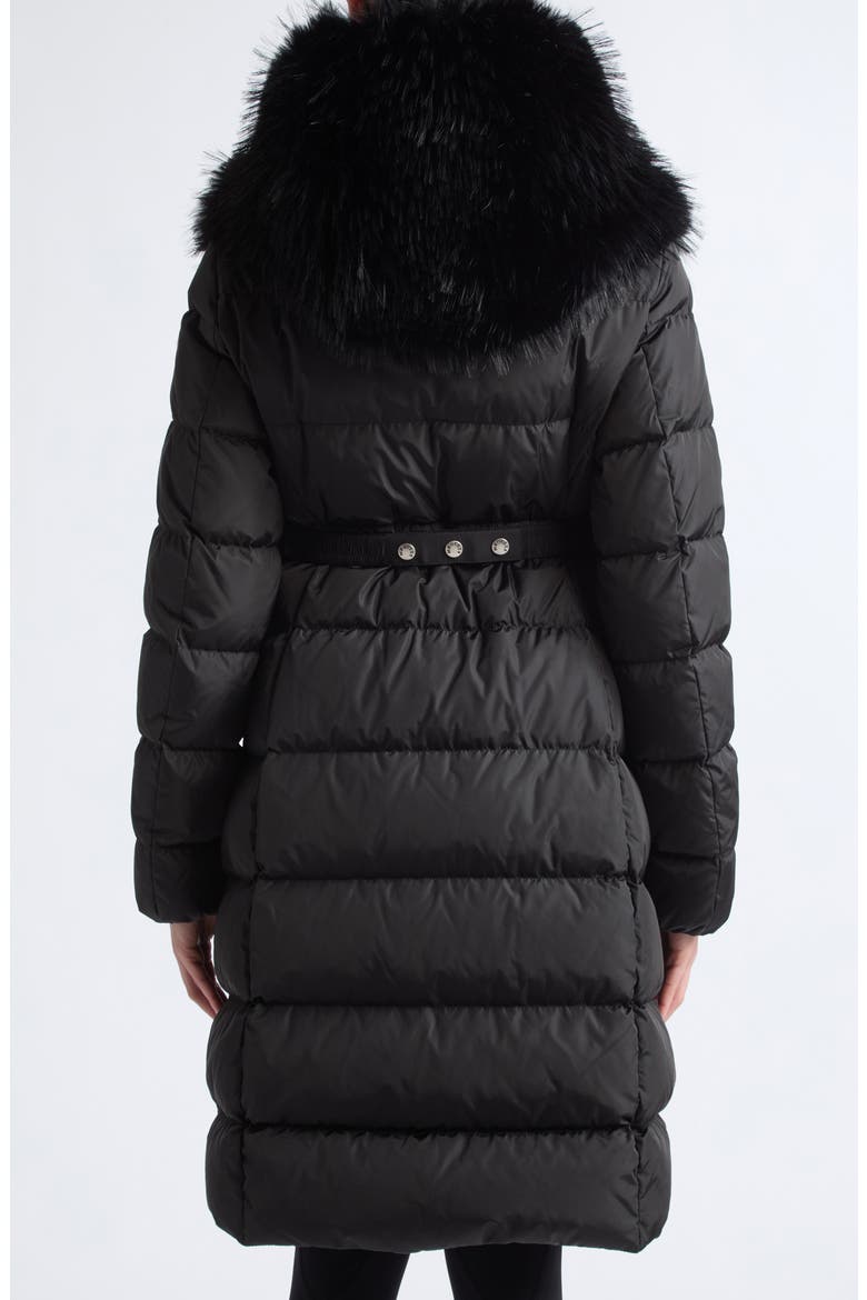 Textured Belted Faux Fur Bib, Alternate, color, BLACK