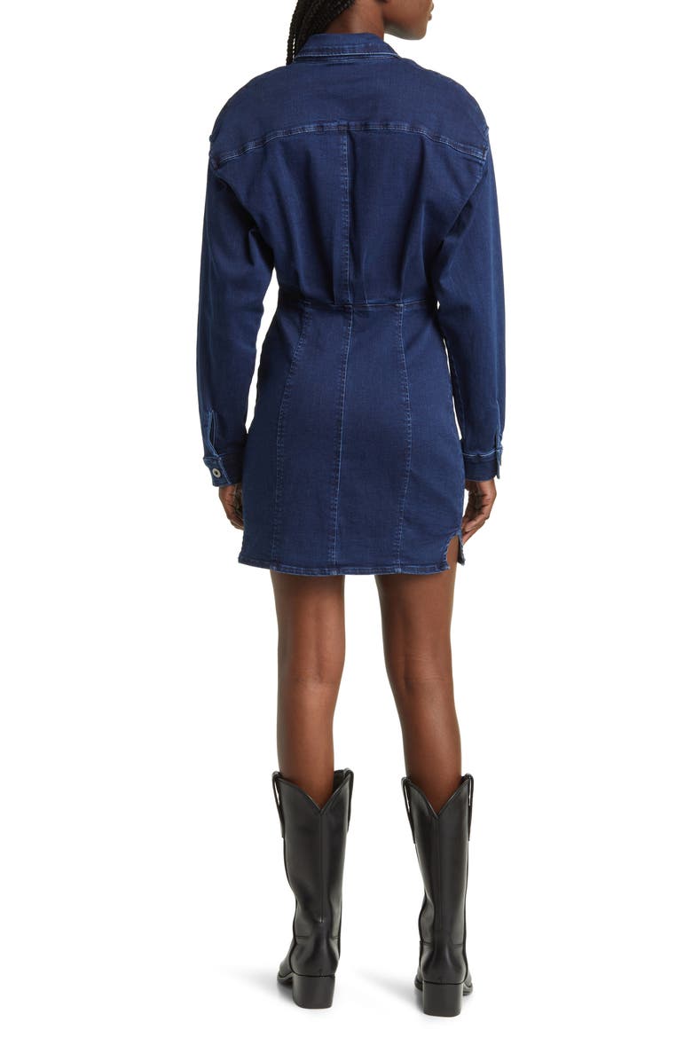 Amber Long Sleeve Denim Shirtdress, Alternate, color, DARK INDIGO