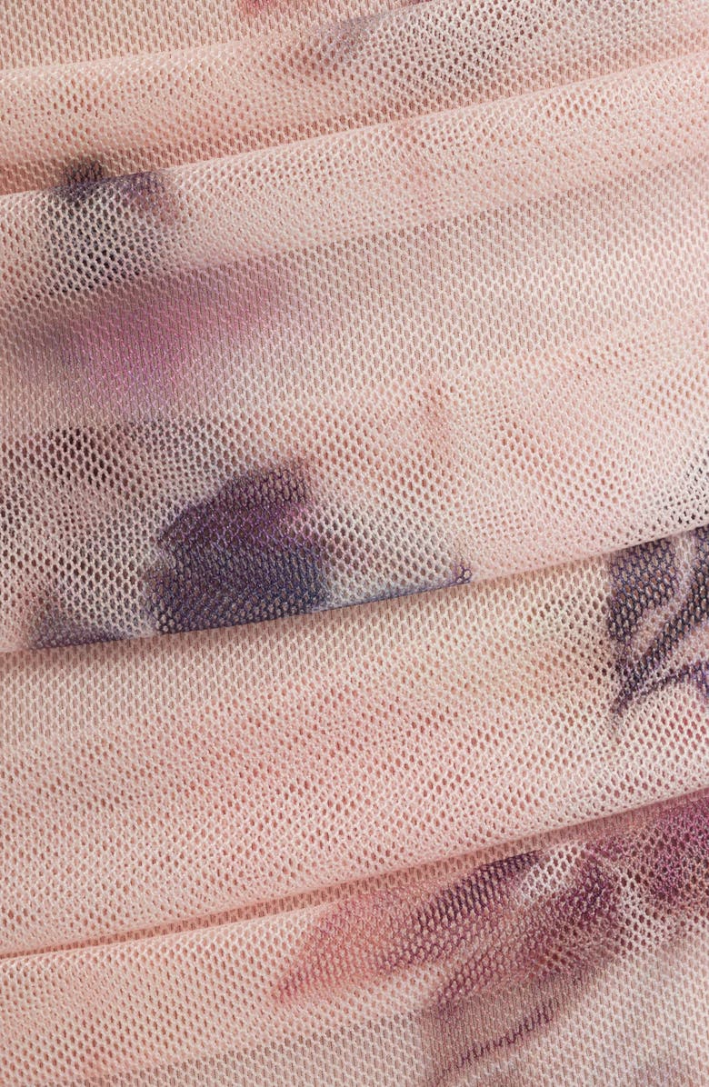 Lulus Claudia Floral Ruched Midi Dress, Alternate, color, Pink Floral