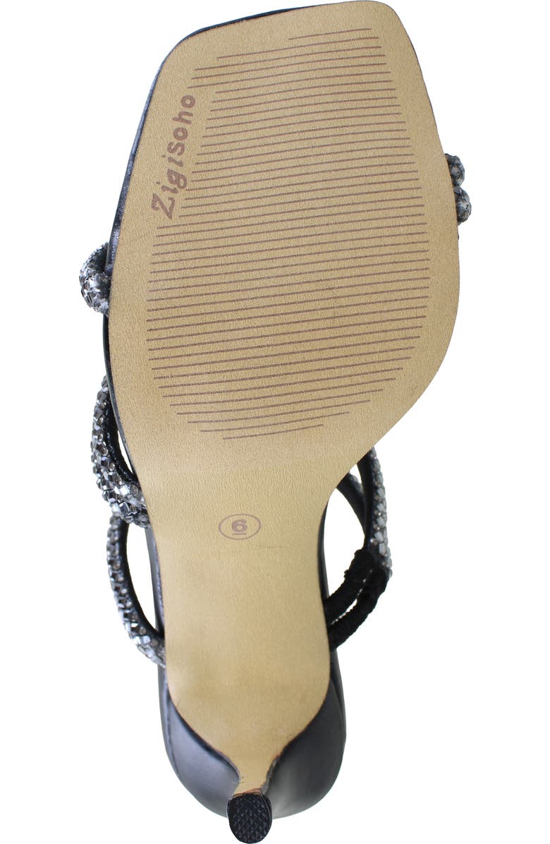 ZIGISOHO Rhinestone Strap Stiletto Sandal, Alternate, color, Black Suedette