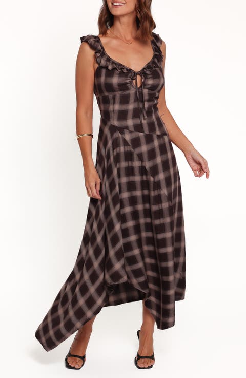 Farrell Plaid Midi Dress