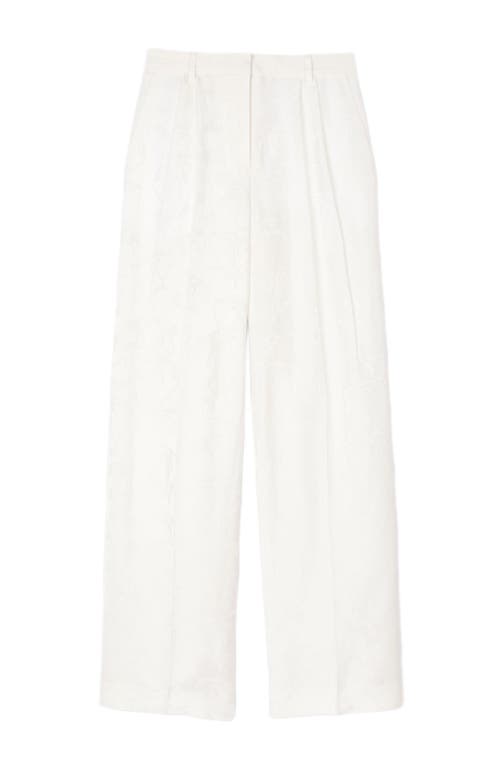 Sandro Jacquard Flowers Trousers In White