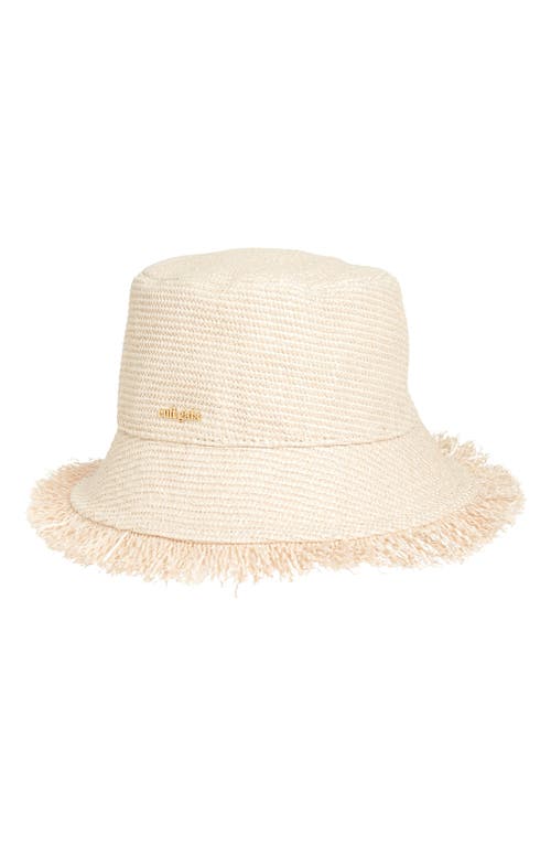 Cult Gaia Kumi Fringe Trim Hat in Cream