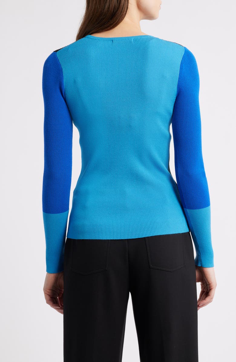 Elie Tahari The Delia Colorblock Rib Sweater, Alternate, color,