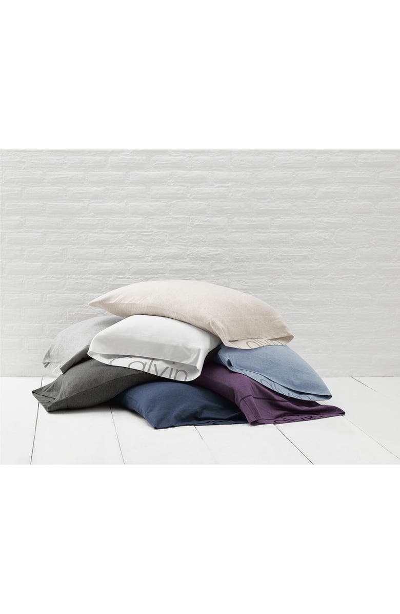 Calvin Klein Home Modern Cotton Collection Cotton & Modal Pillowcases, Alternate, color, Charcoal