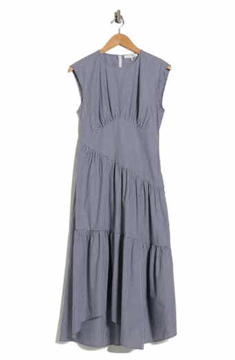 FRAME The Check Sleeveless Gathered Cotton Dress