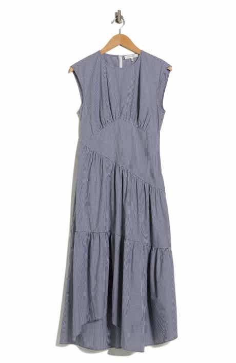 FRAME The Check Sleeveless Gathered Cotton Dress