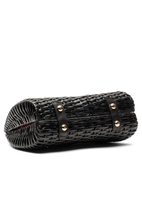 Frances Valentine Rooster Woven Wicker Top Handle Bag