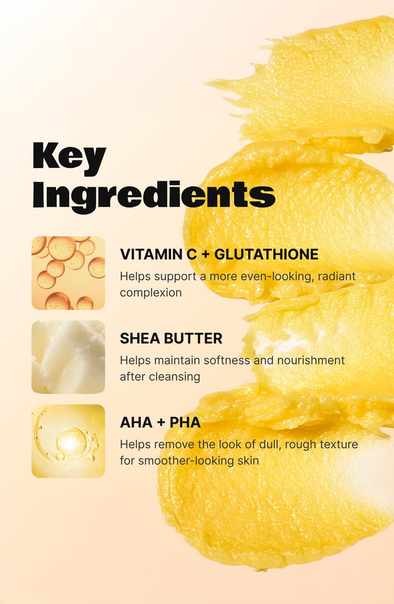 LALA Recipe Yuzu Vita C 3-in-1 Gommage Cleansing Balm, Alternate, color, Yellow