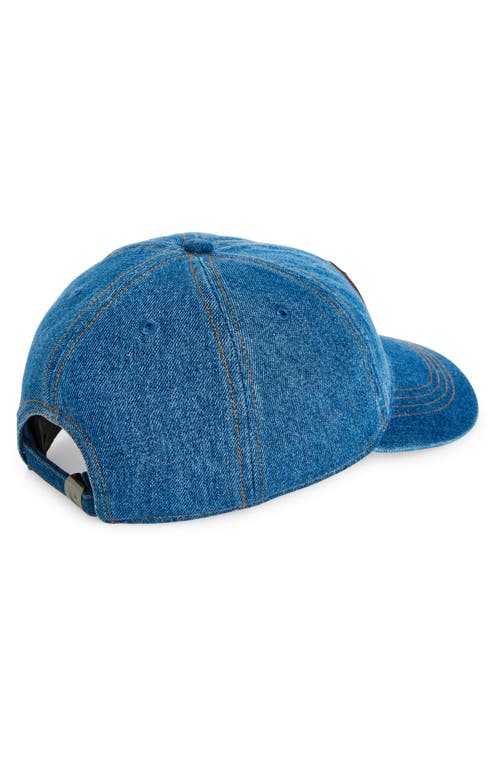Carhartt Work In Progress Lincoln Logo Patch Denim Baseball Cap In Blue (bleached)
