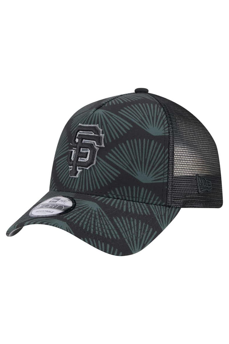 Men's New Era  Black San Francisco Giants 9FORTY A-Frame Trucker Adjustable Hat, Main, color, Black