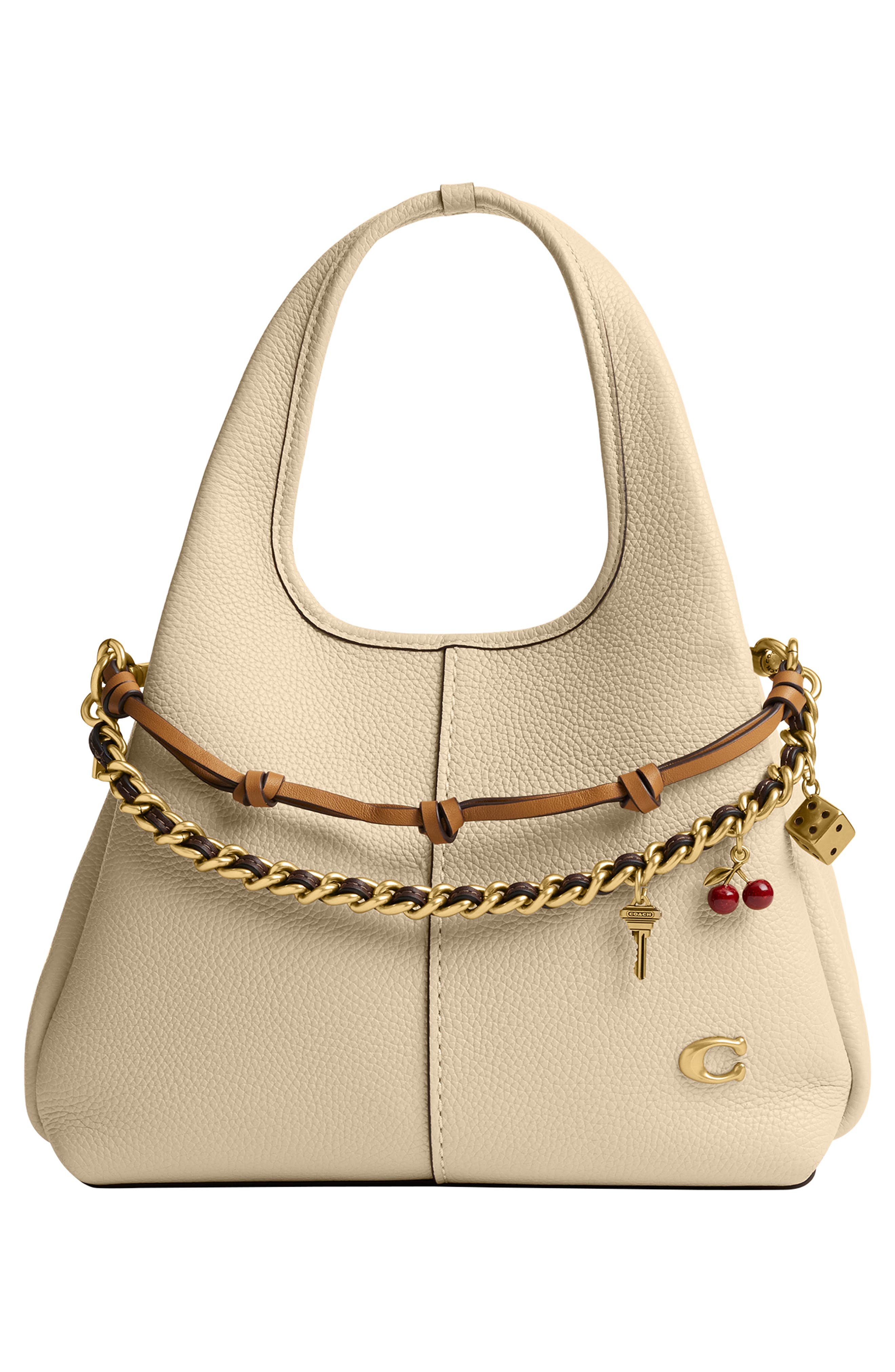 COACH Swag Bag Charm, Alternate, color, Maple Honey Brown