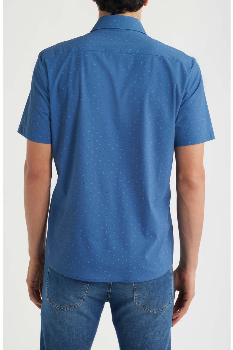 Roan Kent Slim Fit Short Sleeve Performance Button-Up Shirt, Alternate, color, LIGHT PASTEL/ BLUE