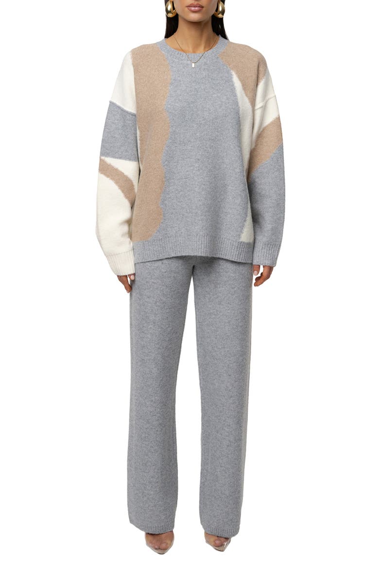 Emelie Knit Pant Set, Main, color, Gray