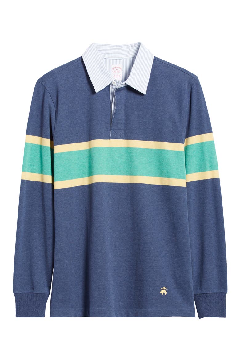 Long Sleeve Rugby Polo, Alternate, color, NAVY MULTI