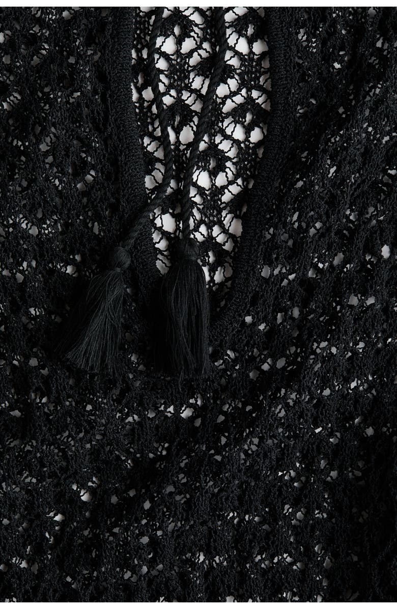 H&M Crochet-look Beach Dress, Alternate, color, Black