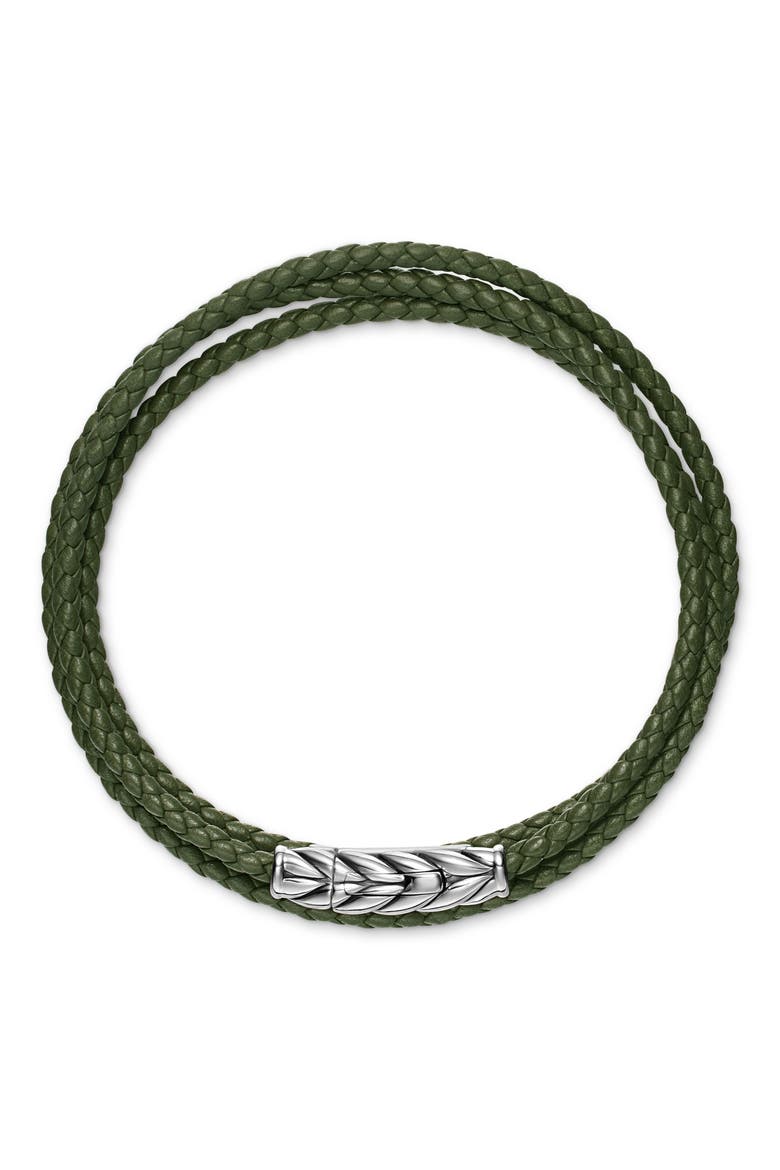 Men's Triple Wrap Chevron Bracelet, Alternate, color, GREEN/ SILVER