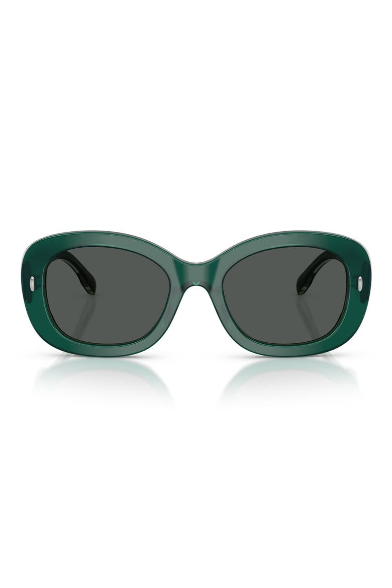 52mm Oval Sunglasses, Main, color, DARK GREEN/TRANSPARENT SAGE / DARK GREY